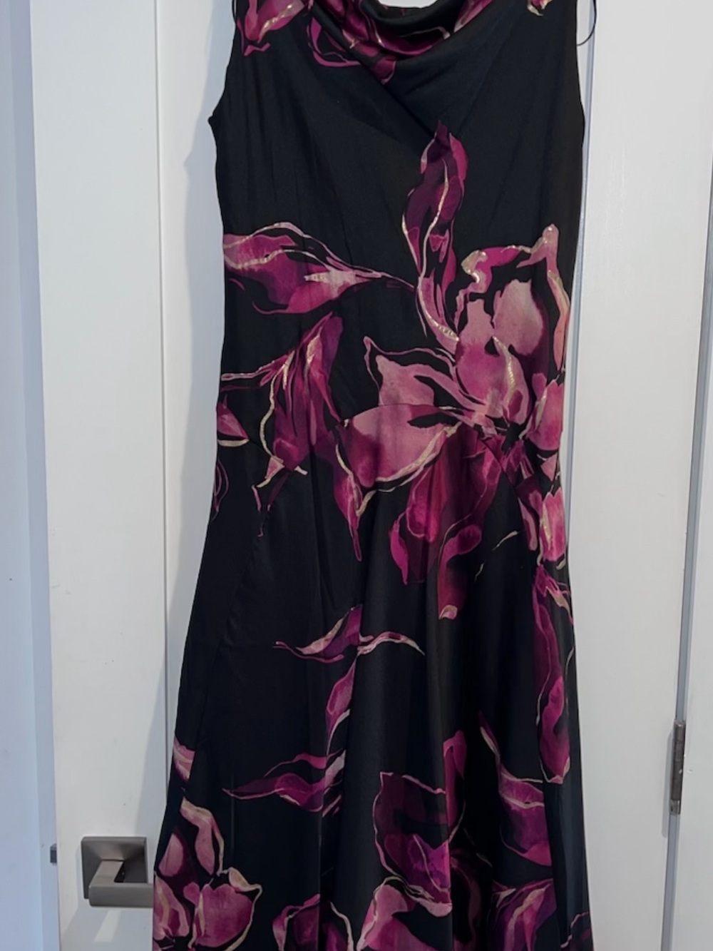 NWT Signature  Robbie Bee Day Cocktail Floral Cocktail Dress in Black & Pink